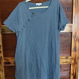 Blue and white stripped dress